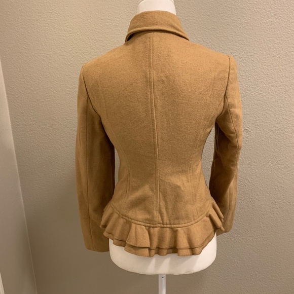 SOLD!UO Kimchi Blue Camel Wool Blend Ruffled coat - Picture 5 of 8